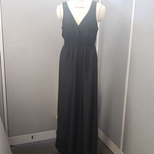 Black Double-V Maxi Dress
